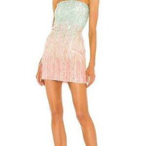Strapless Retrofete Sequin Mini Dress